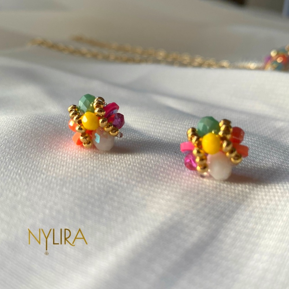 Handmade crystal earrings post
